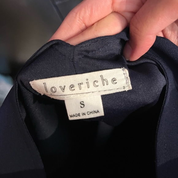 Navy evenings dress with sequenced collar, size small - Picture 7 of 9